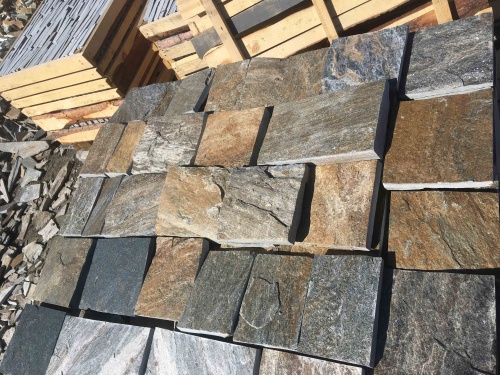 Плитка пилёная златолит Уральский для цоколя, отмостки купить в Сысерти