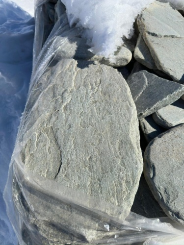 Плитняк златолит зелёный галтованный для цоколя купить в Сысерти